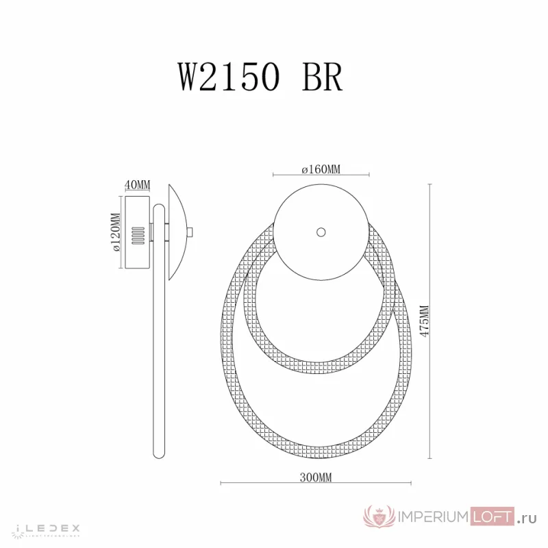 Светильник настенный iLedex Cross W2150 BR от ImperiumLoft