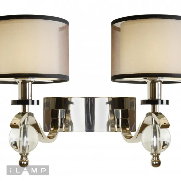 Настенный светильник iLamp Malibu W2335-2 Никель+коричневый от ImperiumLoft
