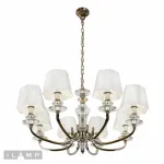 Подвесная люстра iLamp Holywood P9399-8 Никель+белый от ImperiumLoft