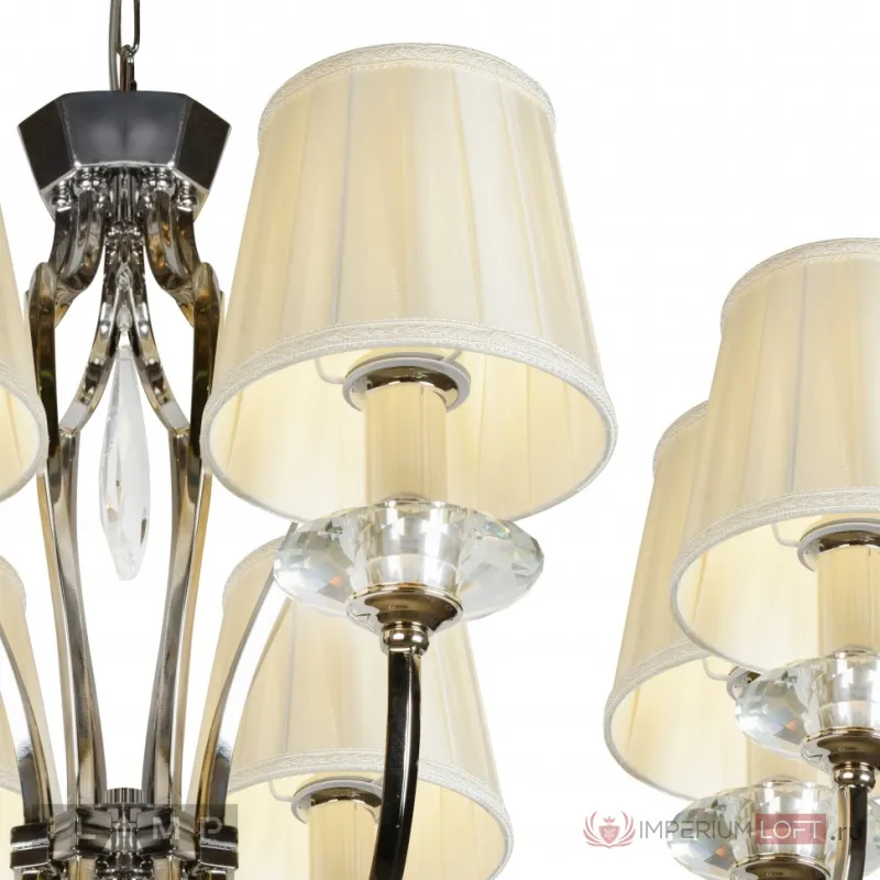 Подвесная люстра iLamp Charm P2508-8 Никель+беж от ImperiumLoft