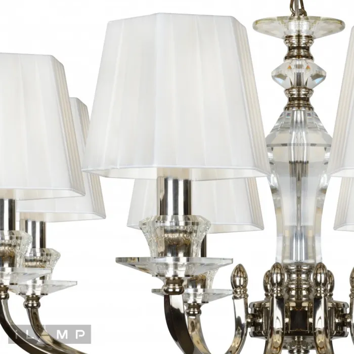 Подвесная люстра iLamp Holywood P9399-8 Никель+белый от ImperiumLoft