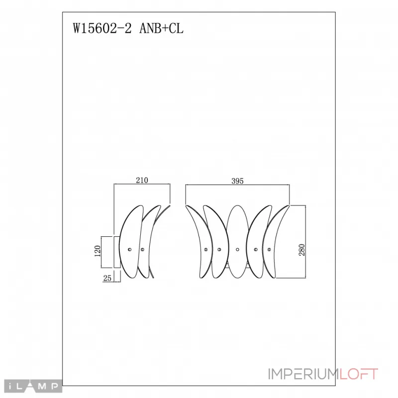 Светильник настенный iLamp Gramercy W15602-2 ANB+CL от ImperiumLoft Светильник настенный iLamp Gramercy W15602-2 ANB+CL от ImperiumLoft