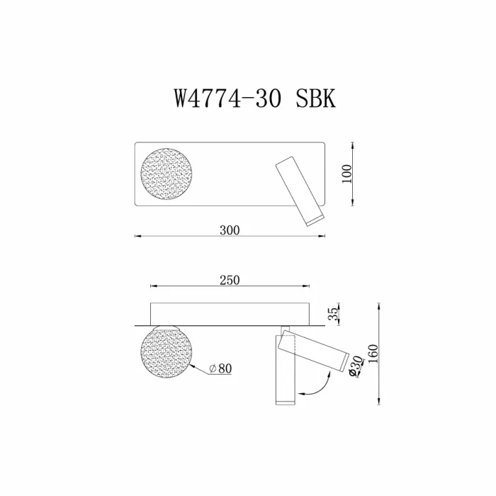 Светильник настенный iLEDEX Telescope W4774-30 SBK от ImperiumLoft