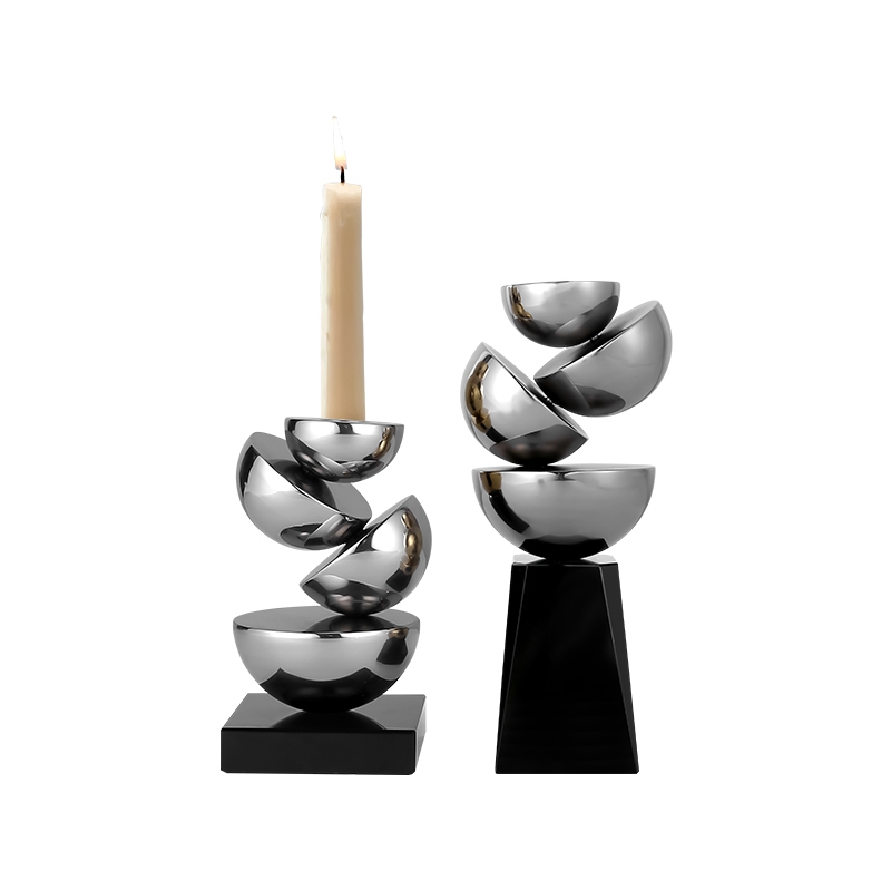Подсвечник iLedex FRAGMENT 6932 L SILVER & BLACK