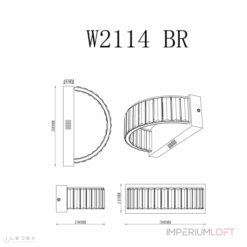 Светильник настенный iLedex Woodstock W2114 BR от ImperiumLoft Светильник настенный iLedex Woodstock W2114 BR от ImperiumLoft
