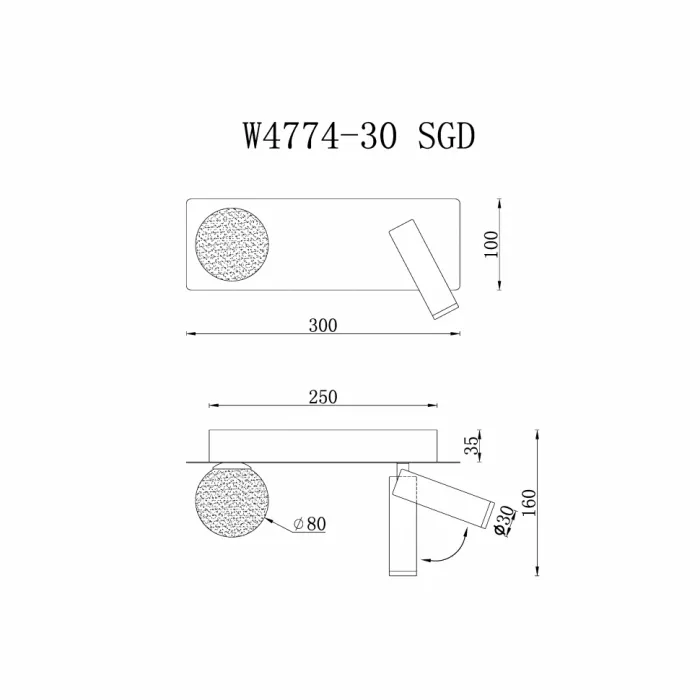 Светильник настенный iLEDEX Telescope W4774-30 SGD от ImperiumLoft