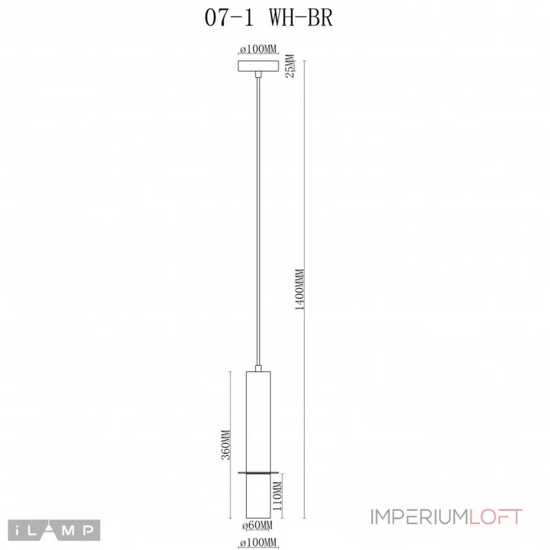 Подвесной светильник iLamp Lofty 10705-1 WH-BR Подвесной светильник iLamp Lofty 10705-1 WH-BR
