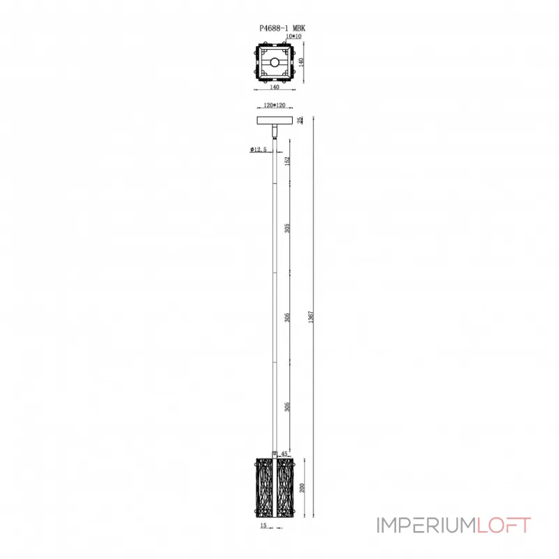 Светильник потолочный iLAMP Panorama P4688-1 MBK