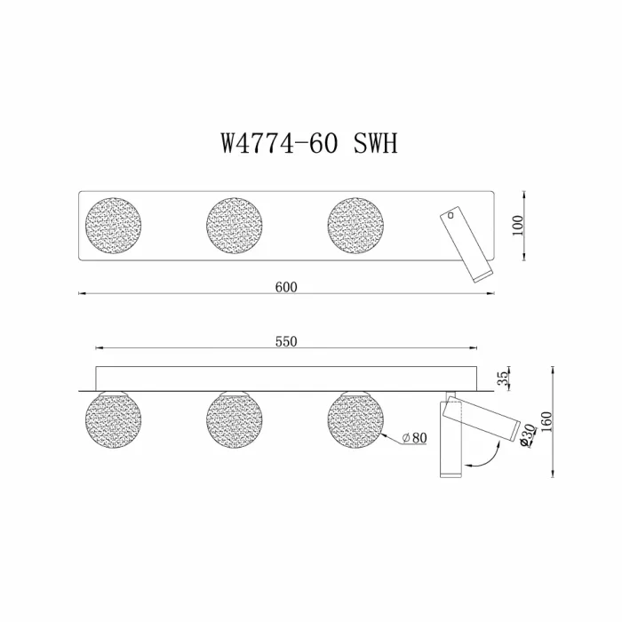 Светильник настенный iLEDEX Telescope W4774-60 SWH от ImperiumLoft