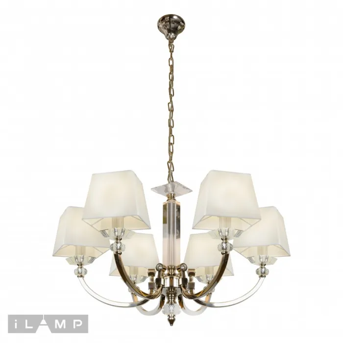 Подвесная люстра iLamp Blues P9404-6 Никель+белый от ImperiumLoft