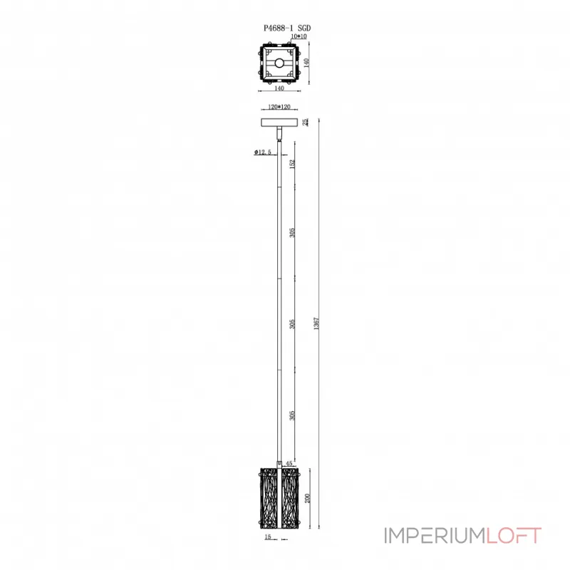 Светильник потолочный iLAMP Panorama P4688-1 SGD