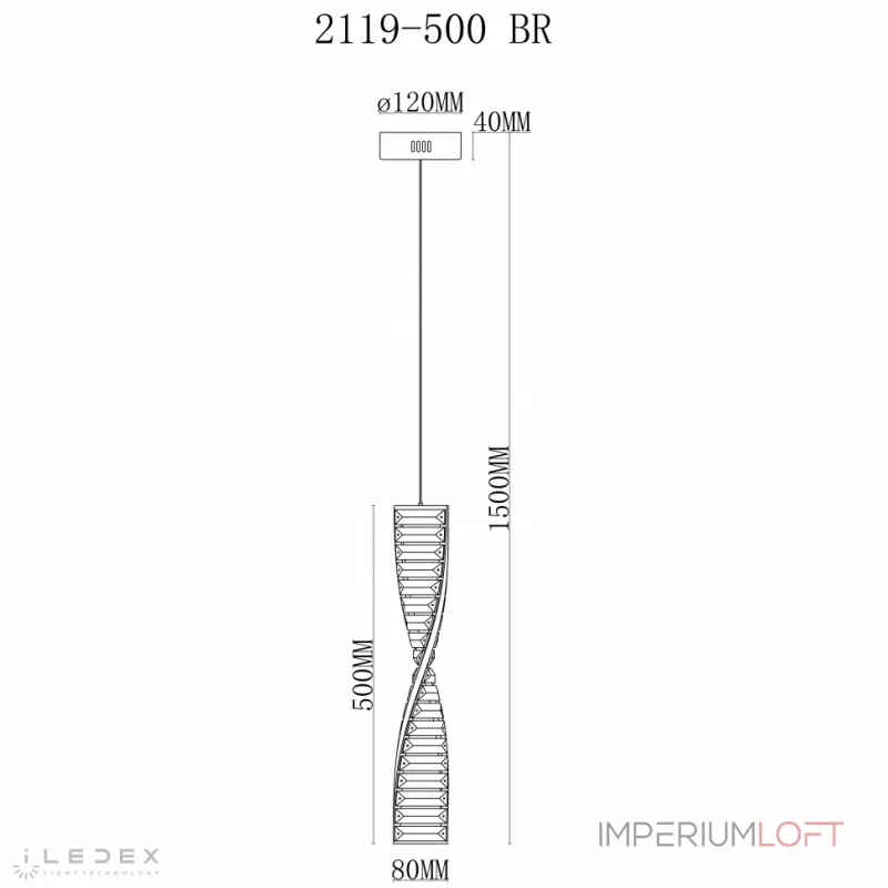 Подвесной светильник iLedex Woodstock 2119-500 BR
