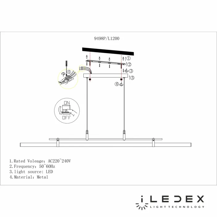 Подвесной светильник iLedex ZOOM 9498P-46W-3000K GOLD&BROWN&WHITE от ImperiumLoft