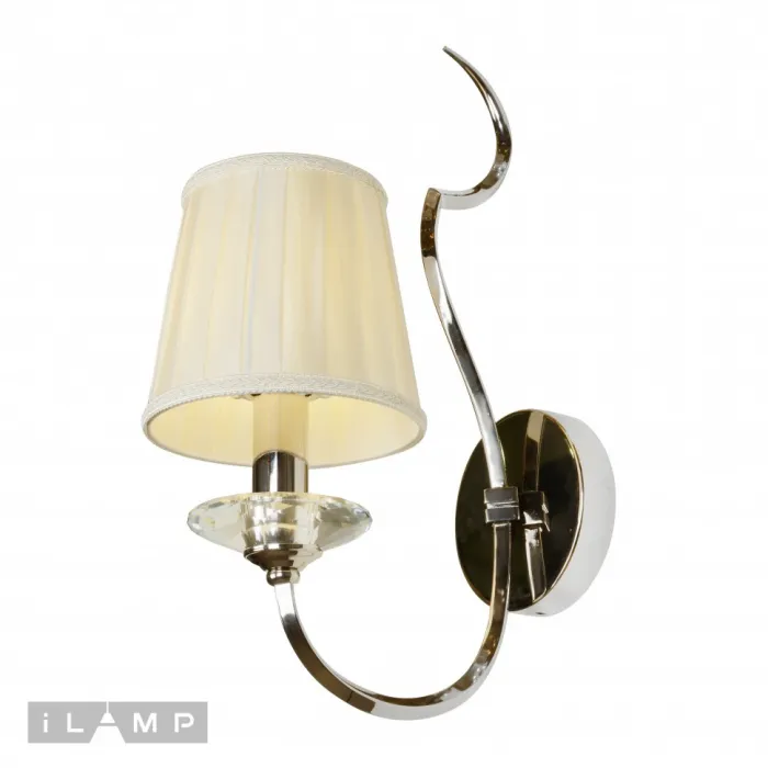 Настенный светильник iLamp Charm W2508-1 Никель+беж от ImperiumLoft