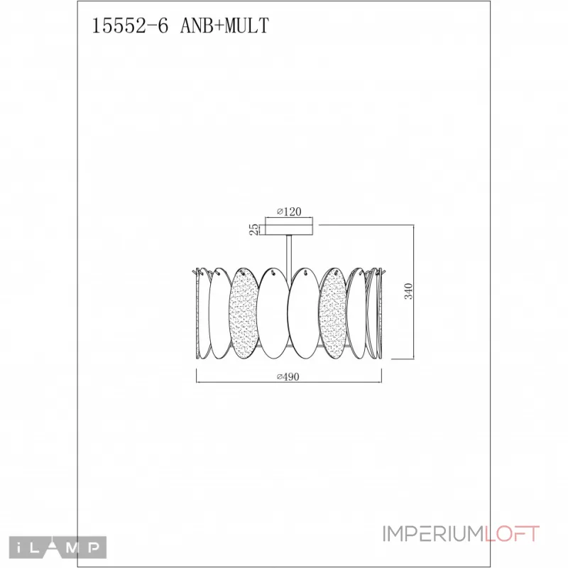Светильник потолочный iLamp Dolce 15552-6 ANB+MULT Светильник потолочный iLamp Dolce 15552-6 ANB+MULT