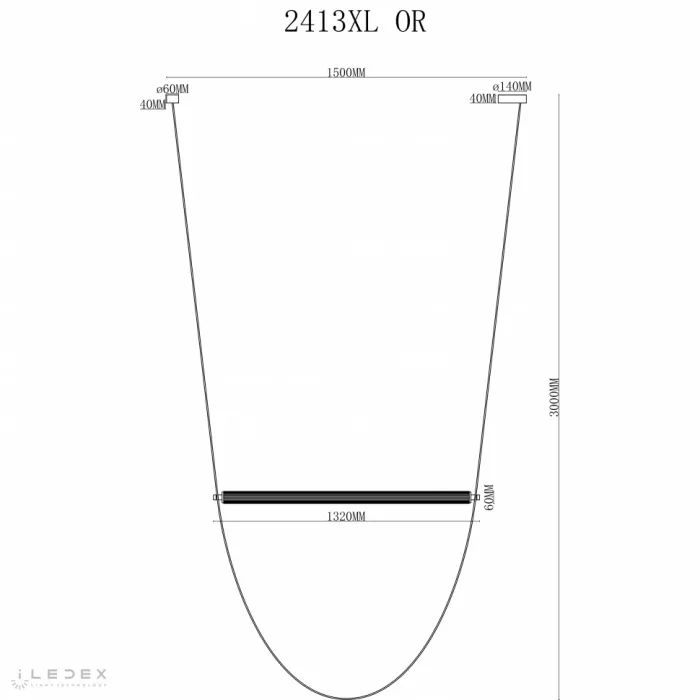 Светильник подвесной iLedex Rocks 2413XL OR от ImperiumLoft