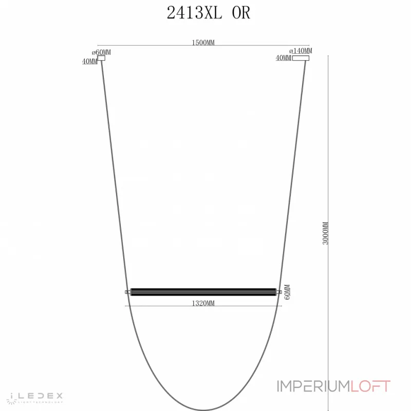 Подвесной светильник iLedex Rocks 2413XL OR