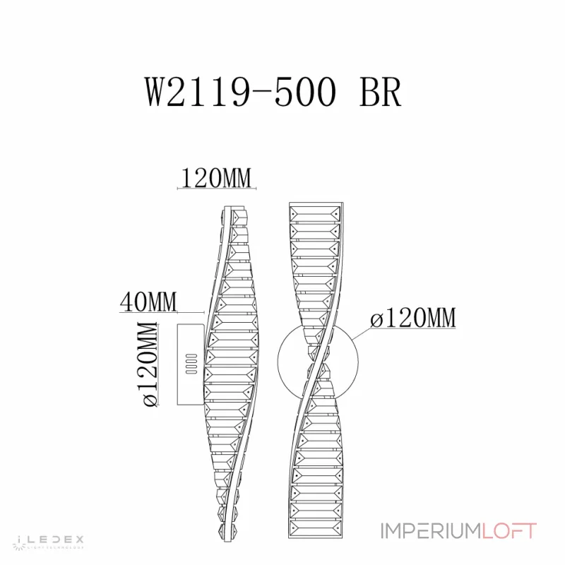 Светильник настенный iLedex Woodstock W2119-500 BR
