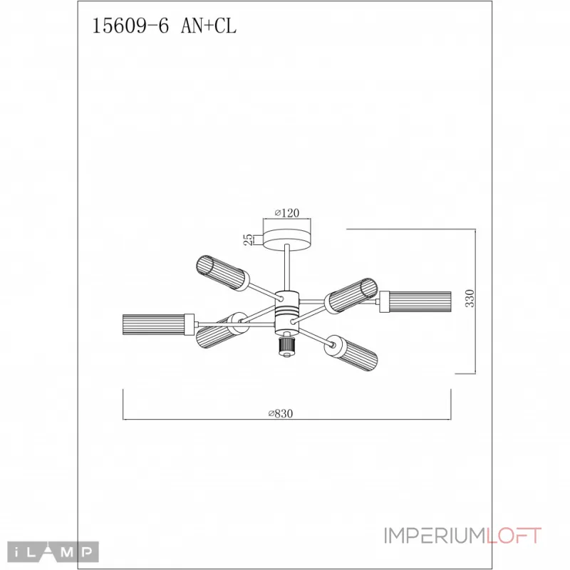 Светильник потолочный iLamp Evolution 15609-6 AN+CL