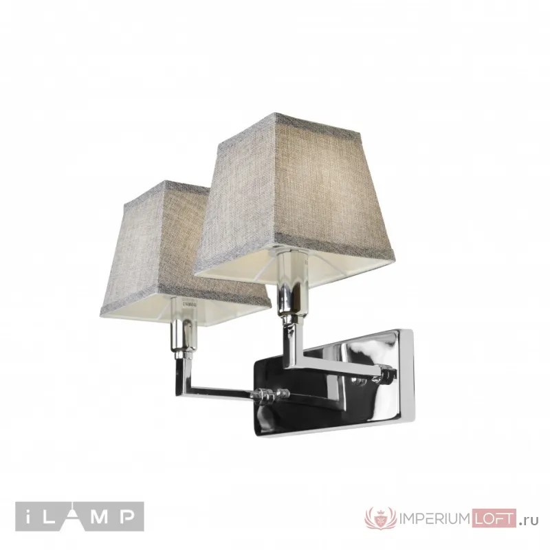 Настенный светильник iLamp Hilton 6943-2 Хром+серый от ImperiumLoft