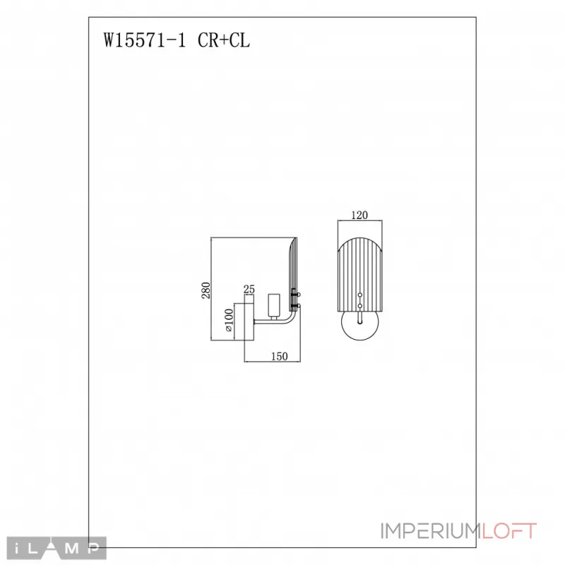 Светильник настенный iLamp Dolce W15571-1 CR+CL