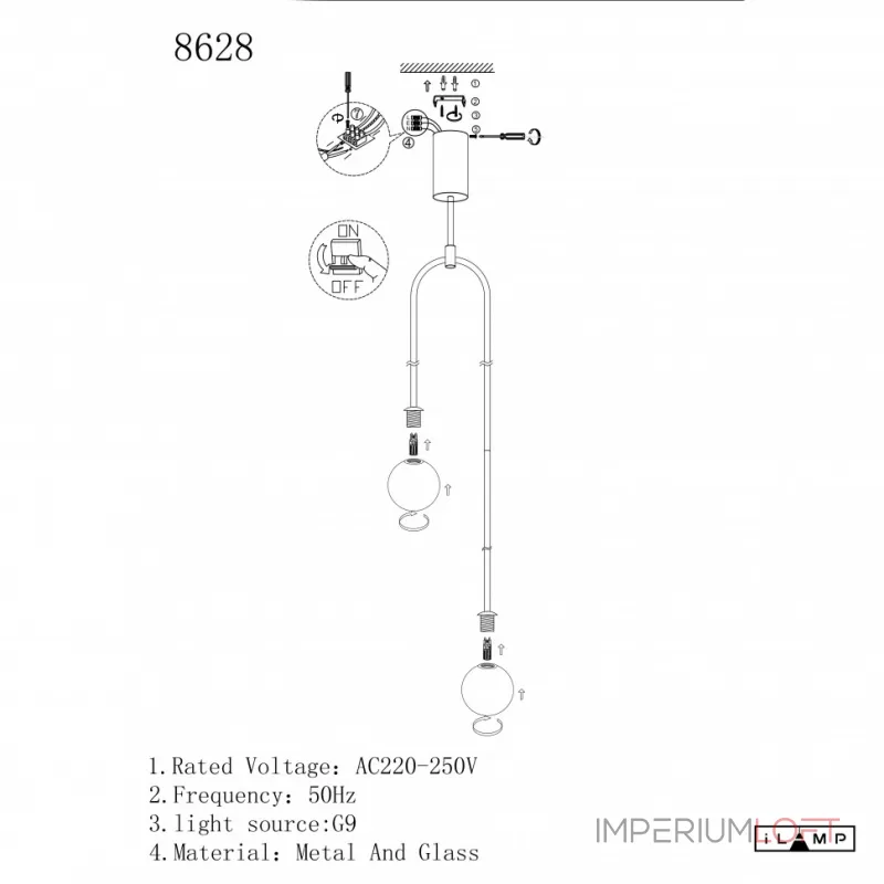Подвесной светильник iLamp NORTH 8628P/2 BLACK&WHITE Подвесной светильник iLamp NORTH 8628P/2 BLACK&WHITE