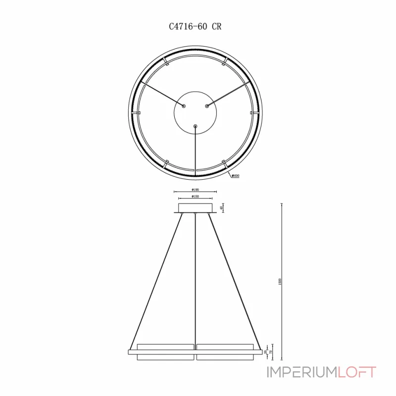 Подвесная люстра iLEDEX Meridian C4716-60 CR Подвесная люстра iLEDEX Meridian C4716-60 CR