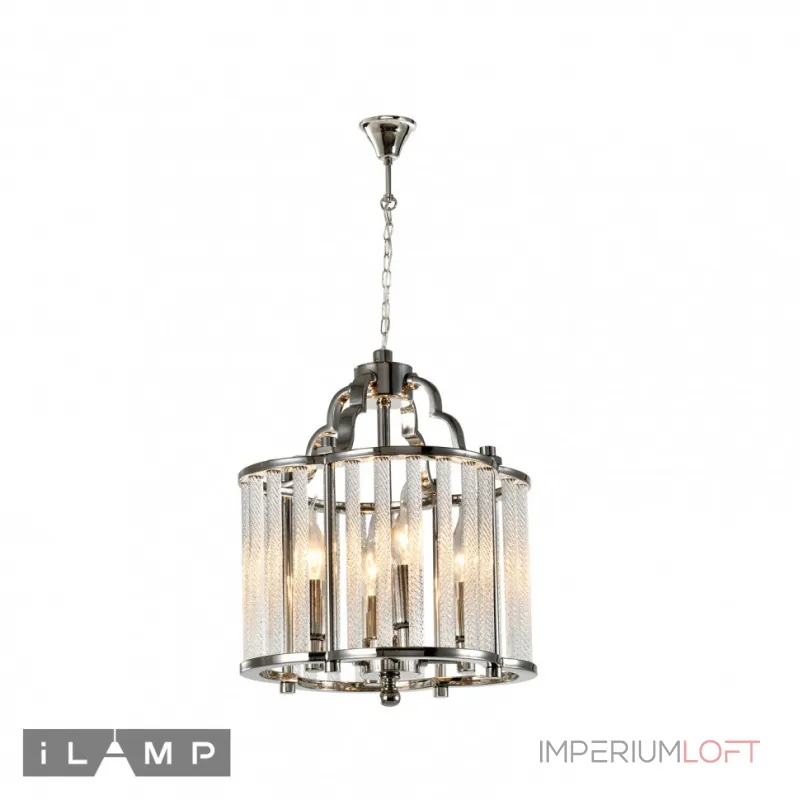 Подвесная люстра iLamp QEENS P9501-4 NICKEL Подвесная люстра iLamp QEENS P9501-4 NICKEL