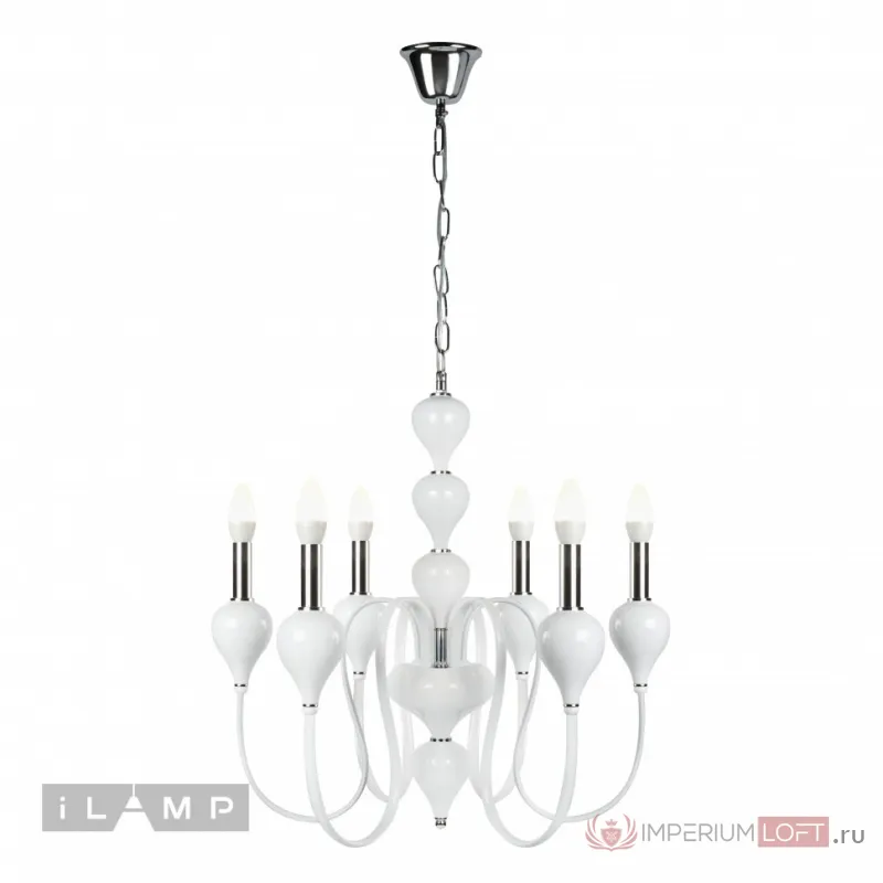 Подвесная люстра iLamp Lady 88003-6 Белая от ImperiumLoft