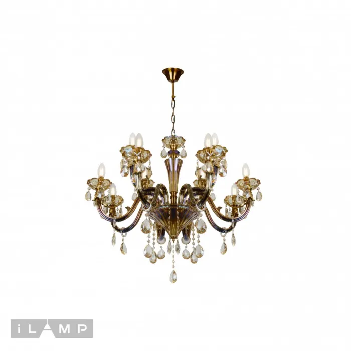 Подвесная люстра iLamp Asia 61081-8+4 Бронзовая от ImperiumLoft
