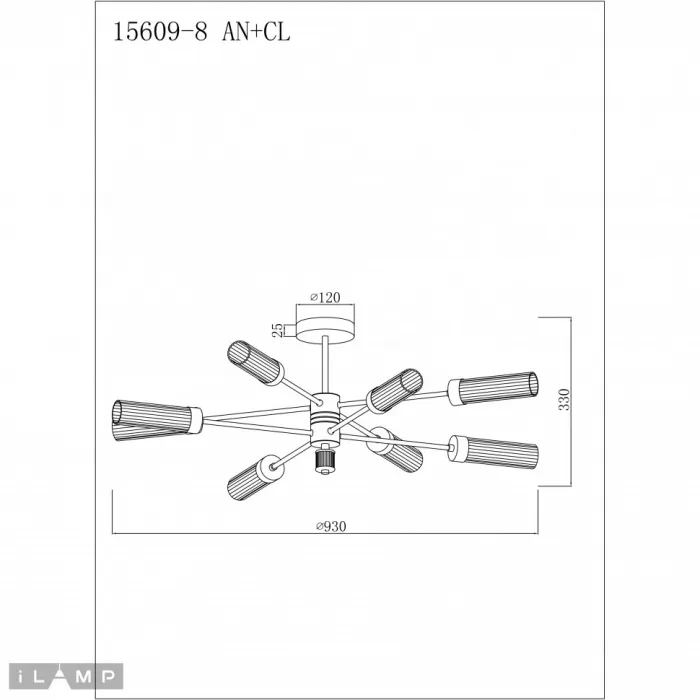 Светильник потолочный iLamp Evolution 15609-8 AN+CL от ImperiumLoft