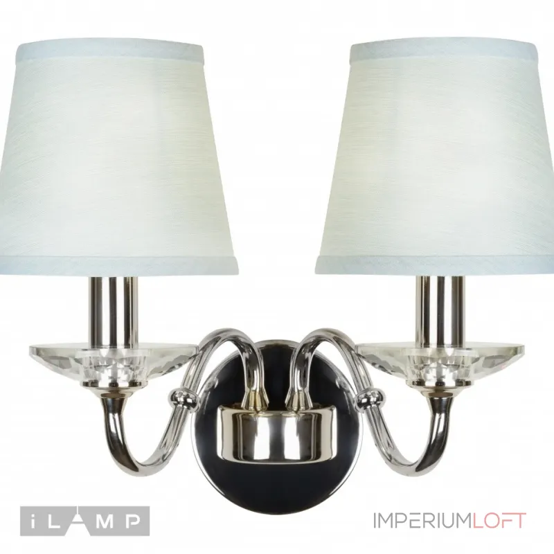 Настенный светильник iLamp Dolce Vita W2345-2 Никель+голубой