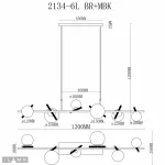 Подвесной светильник iLamp Golden 2134-6L BR+MBK