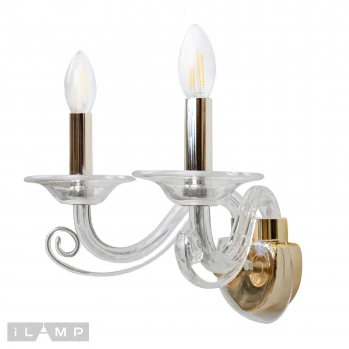Настенный светильник iLamp King W9372-2 Золотой от ImperiumLoft