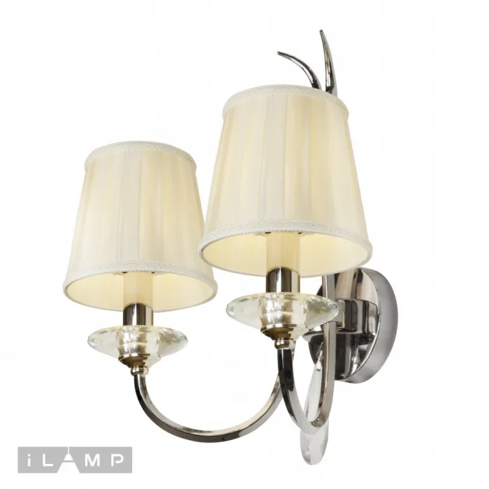 Настенный светильник iLamp Charm W2508-2 Никель+беж от ImperiumLoft