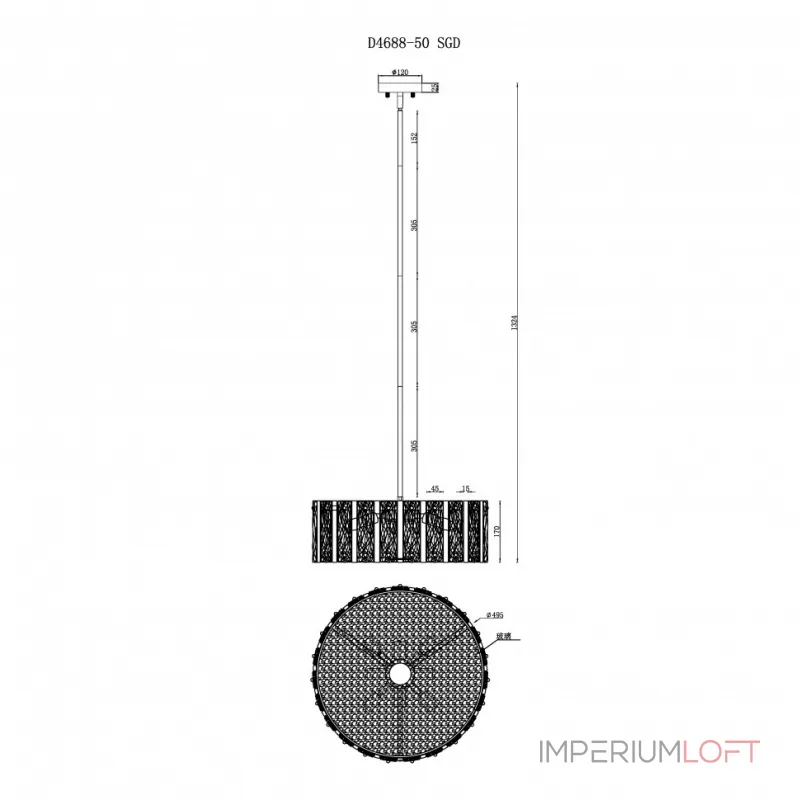 Светильник потолочный iLAMP Panorama D4688-50 SGD