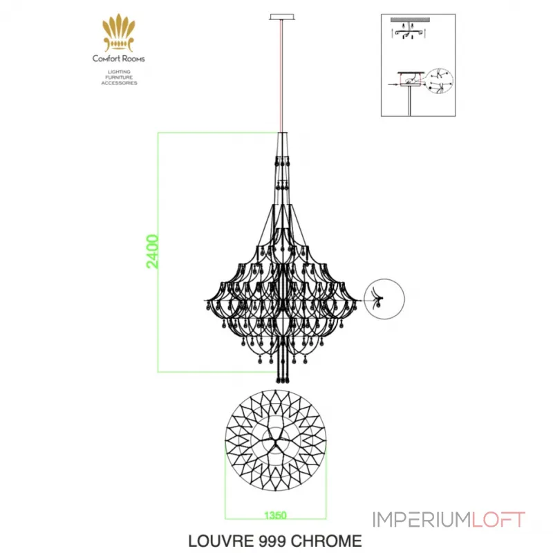 Подвесная люстра iLedex LOUVRE 999 CR