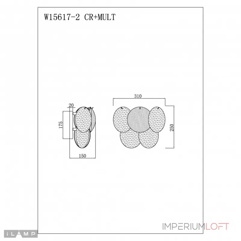 Светильник настенный iLamp Rivoli W15617-2 CR+MULT