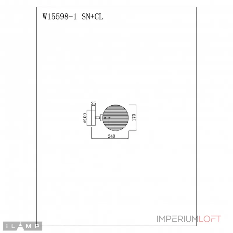 Светильник настенный iLamp Panorama W15598-1 SN+CL