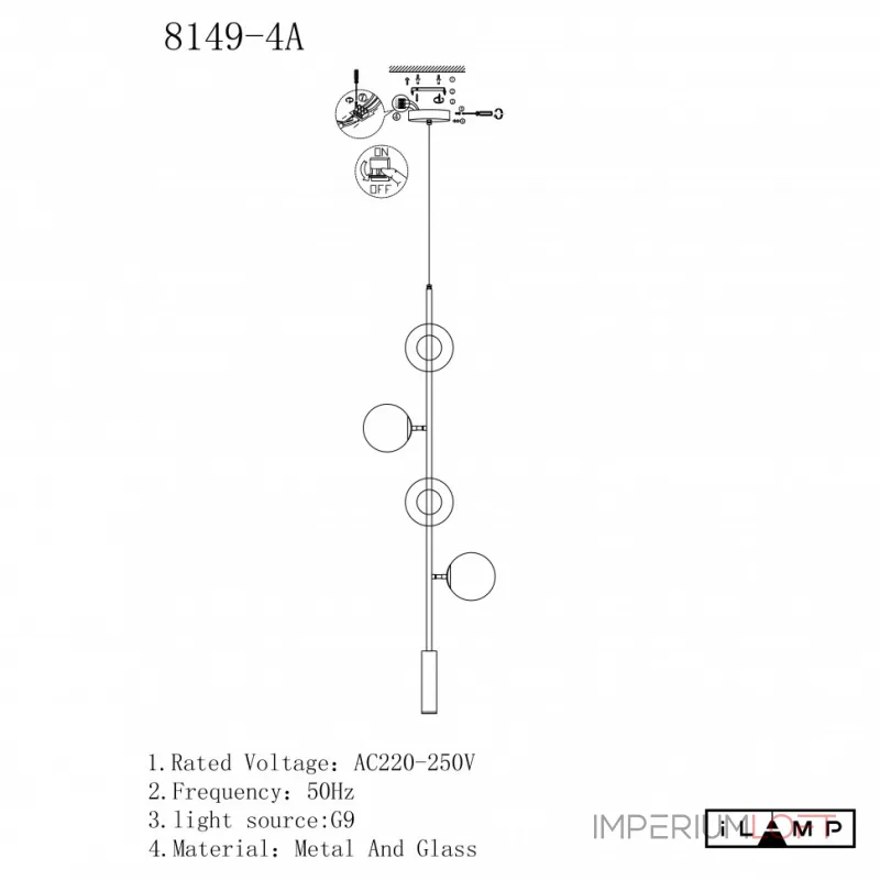 Подвесной светильник iLamp ARTIS 8149P/4B BLACK&SMOKY Подвесной светильник iLamp ARTIS 8149P/4B BLACK&SMOKY