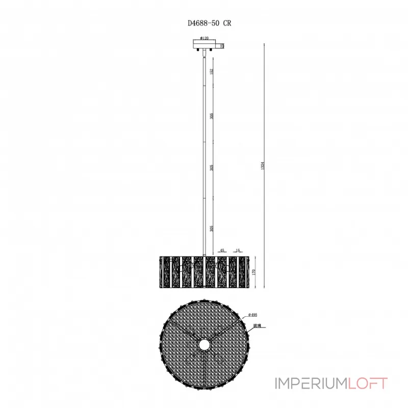 Светильник потолочный iLAMP Panorama D4688-50 CR от ImperiumLoft Светильник потолочный iLAMP Panorama D4688-50 CR от ImperiumLoft