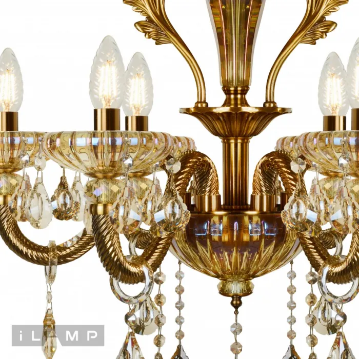 Подвесная люстра iLamp Asia 81069-6 Бронзовая от ImperiumLoft