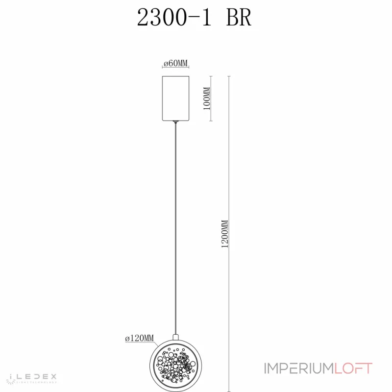 Подвесной светильник iLedex Sonos 2300-1 BR Подвесной светильник iLedex Sonos 2300-1 BR