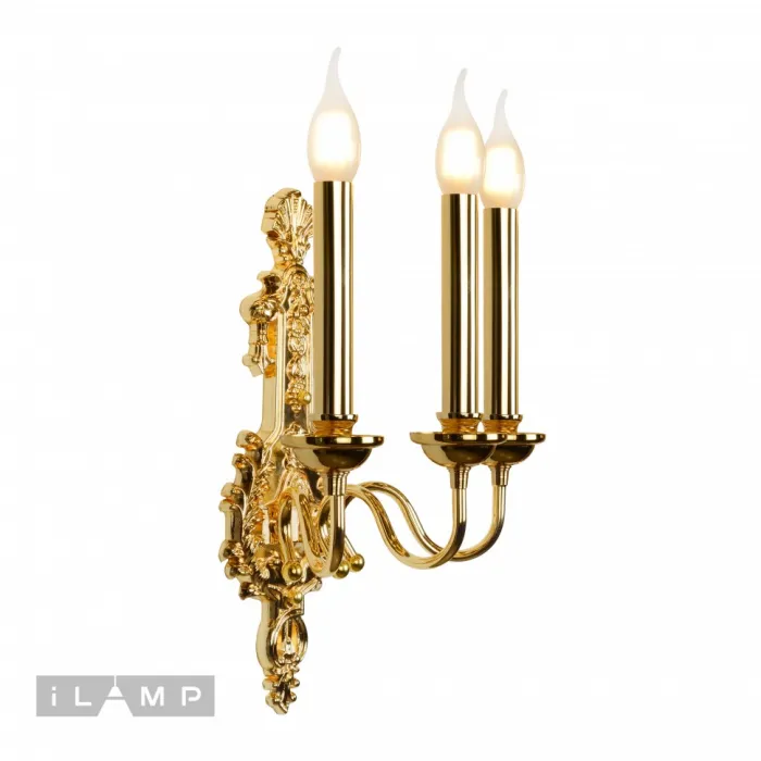 Настенный светильник iLamp Louvre B8551-3W Золотой от ImperiumLoft