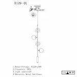 Подвесной светильник iLamp ARTIS 8149P/4B BLACK&SMOKY Подвесной светильник iLamp ARTIS 8149P/4B BLACK&SMOKY