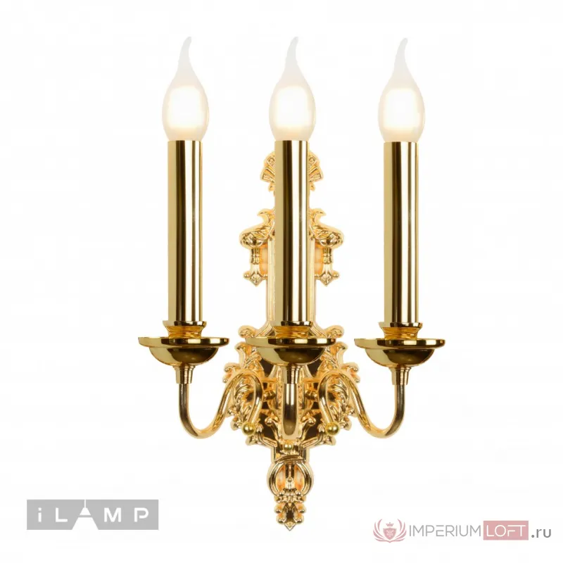 Настенный светильник iLamp Louvre B8551-3W Золотой от ImperiumLoft