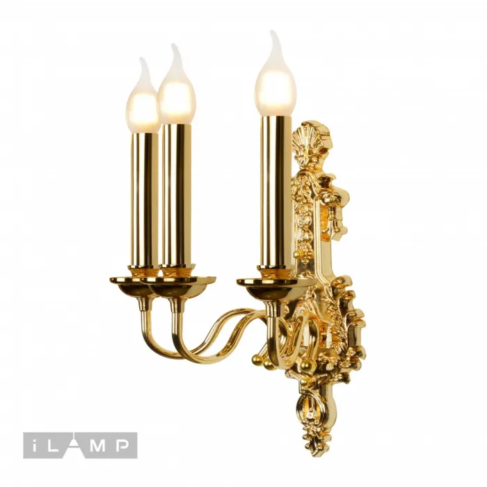Настенный светильник iLamp Louvre B8551-3W Золотой от ImperiumLoft