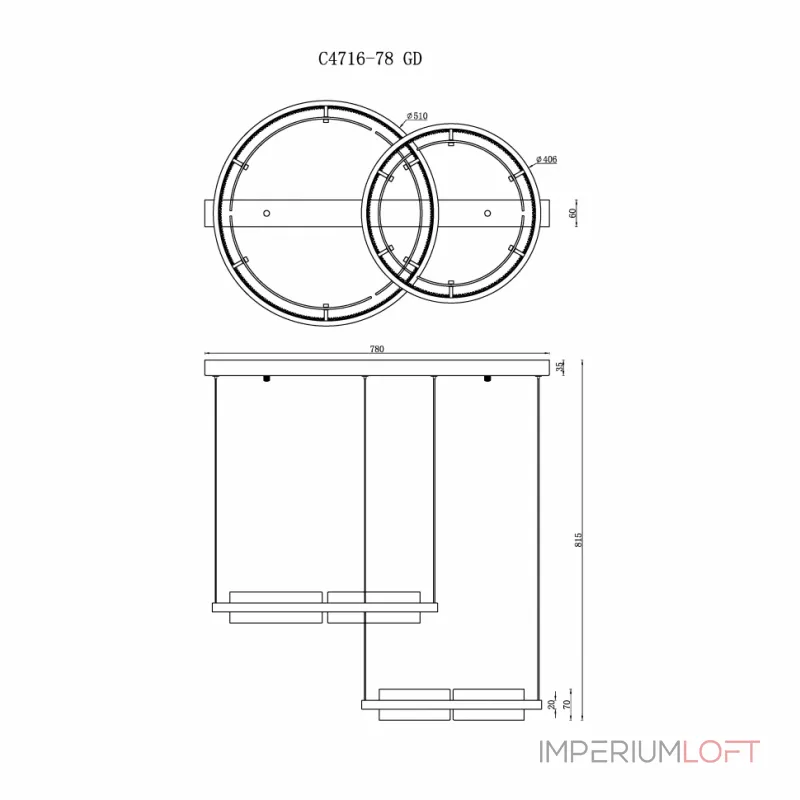 Подвесная люстра iLEDEX Meridian C4716-78 GD Подвесная люстра iLEDEX Meridian C4716-78 GD
