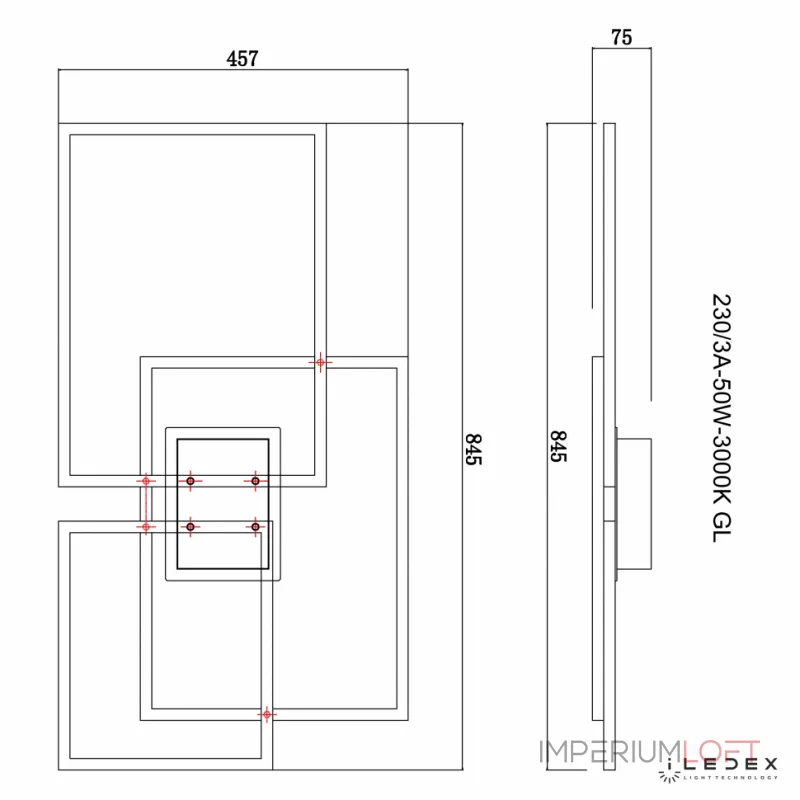 Потолочный светильник iLedex GRACE 230/3A-50W-3000K GOLD Потолочный светильник iLedex GRACE 230/3A-50W-3000K GOLD