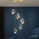 Подвесной светильник iLedex OXYGEN 9701P/5R BRASS&CLEAR